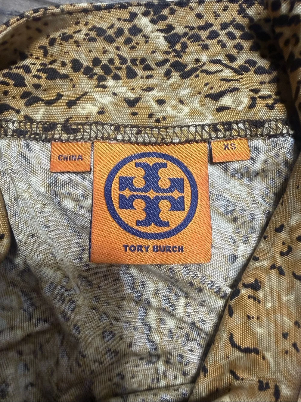 Tory Burch Silk Tan Snake-Print Reptile Habitat Cover Women's Size XS